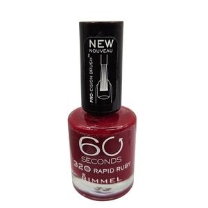 Rimmel London 60 Seconds Super Shine Nail Polish 320 Rapid Ruby Red 0.4oz 12ml